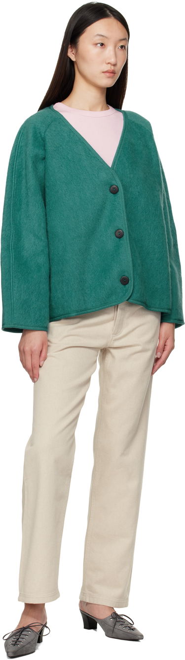 Jakke Baserange Fortu V-Neck Button-Up Cardigan Jacket Grøn | OUFJ-BW-AU25, 3