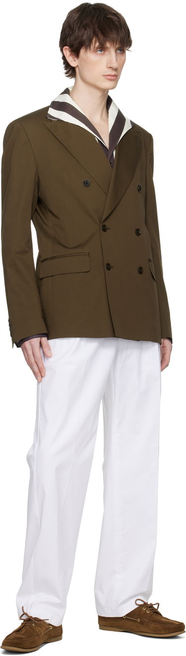 Jakke Dolce & Gabbana Dolce&Gabbana Double-Breasted Technical Gabardine Blazer Brun | G2TV8TFUFNV, 3