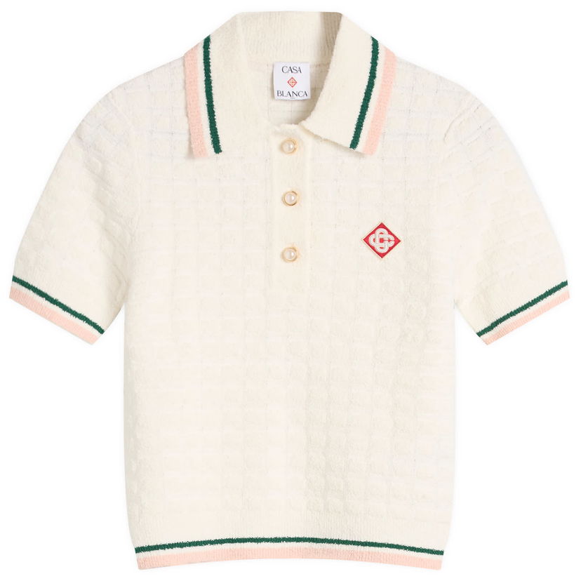 Polo skjorte Casablanca Casablanca Women's Boucle Polo Hvid | WPF25-KW-1017-01