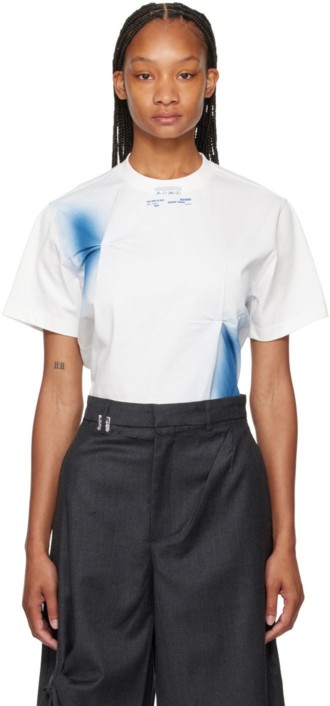 T-shirt ADER ERROR Nowia Graphic Print Cotton T-Shirt Hvid | BN01SSTS0102OW
