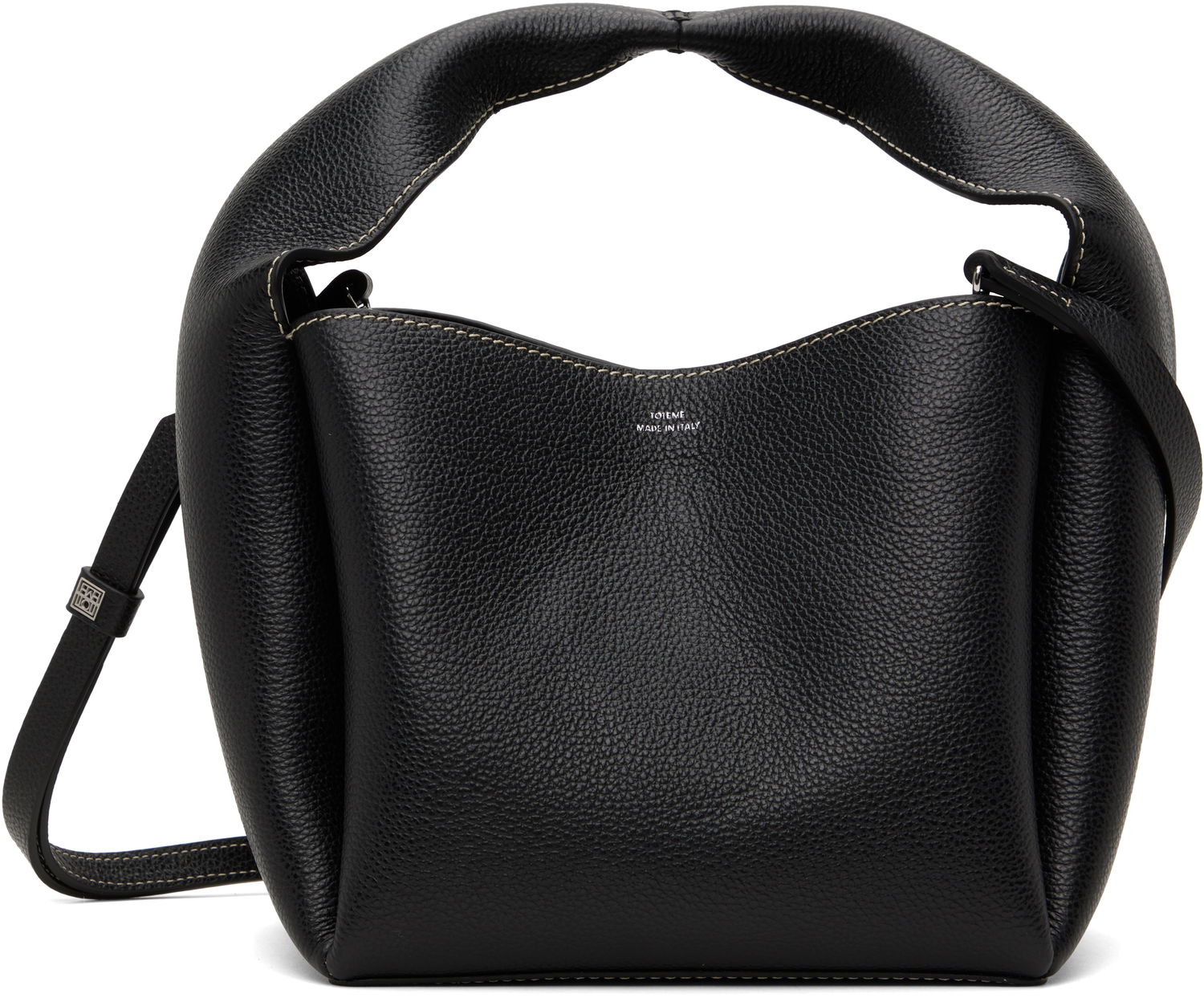 Skuldertaske TOTEME TOTEME Grained-Leather Bucket Bag Sort | 233-9111-613, 0