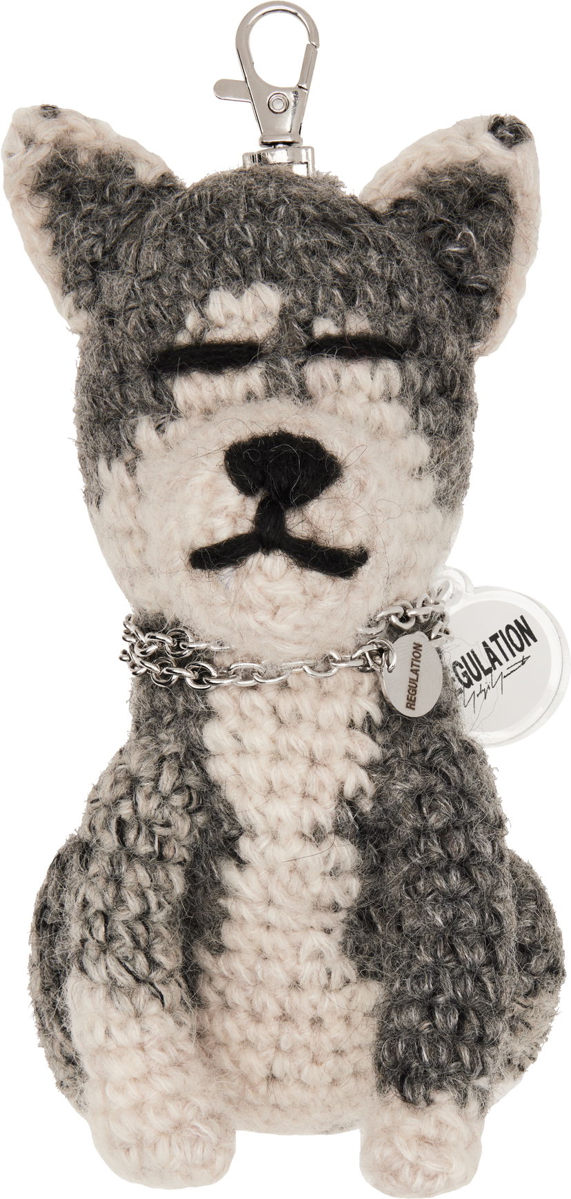 Nøgleringe Yohji Yamamoto Yohji Yamamoto Combination Knit Dog Keychain Grå | FM-K59-902