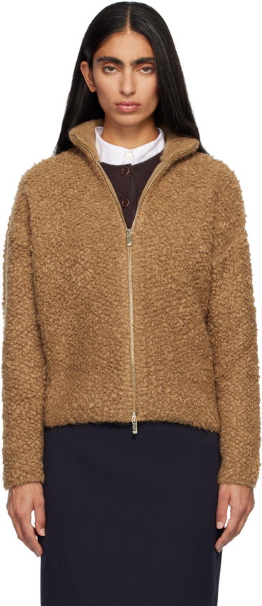 Sweater Max Mara Oggetti Teddy Full-Zip Cardigan Brun | 2526346062600, 0