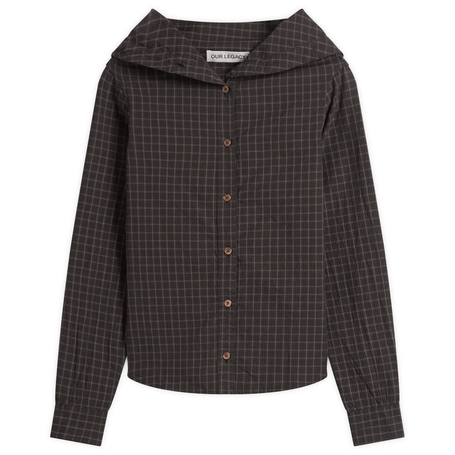 Skjorte OUR LEGACY Our Legacy Kaonashi Wide Neck Shirt, Size EUR 32 Sort | W4252KB, 1