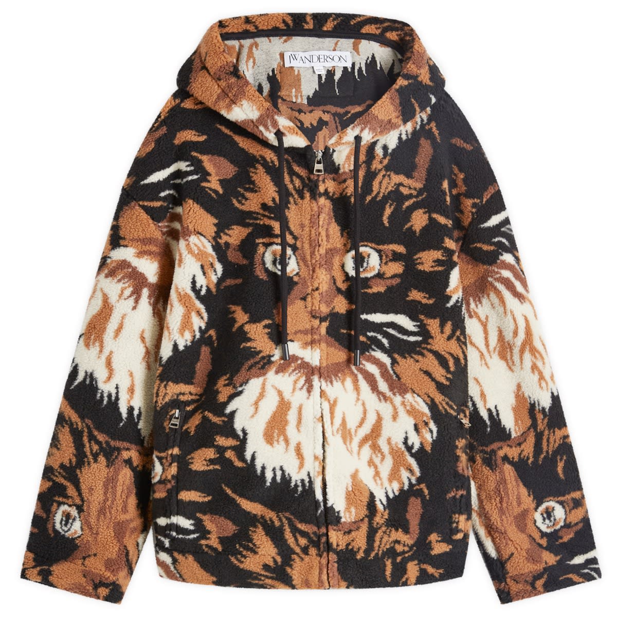 Jakke JW Anderson Zip Front Hooded Jacket Brun | JK0324-PG1585-600, 0