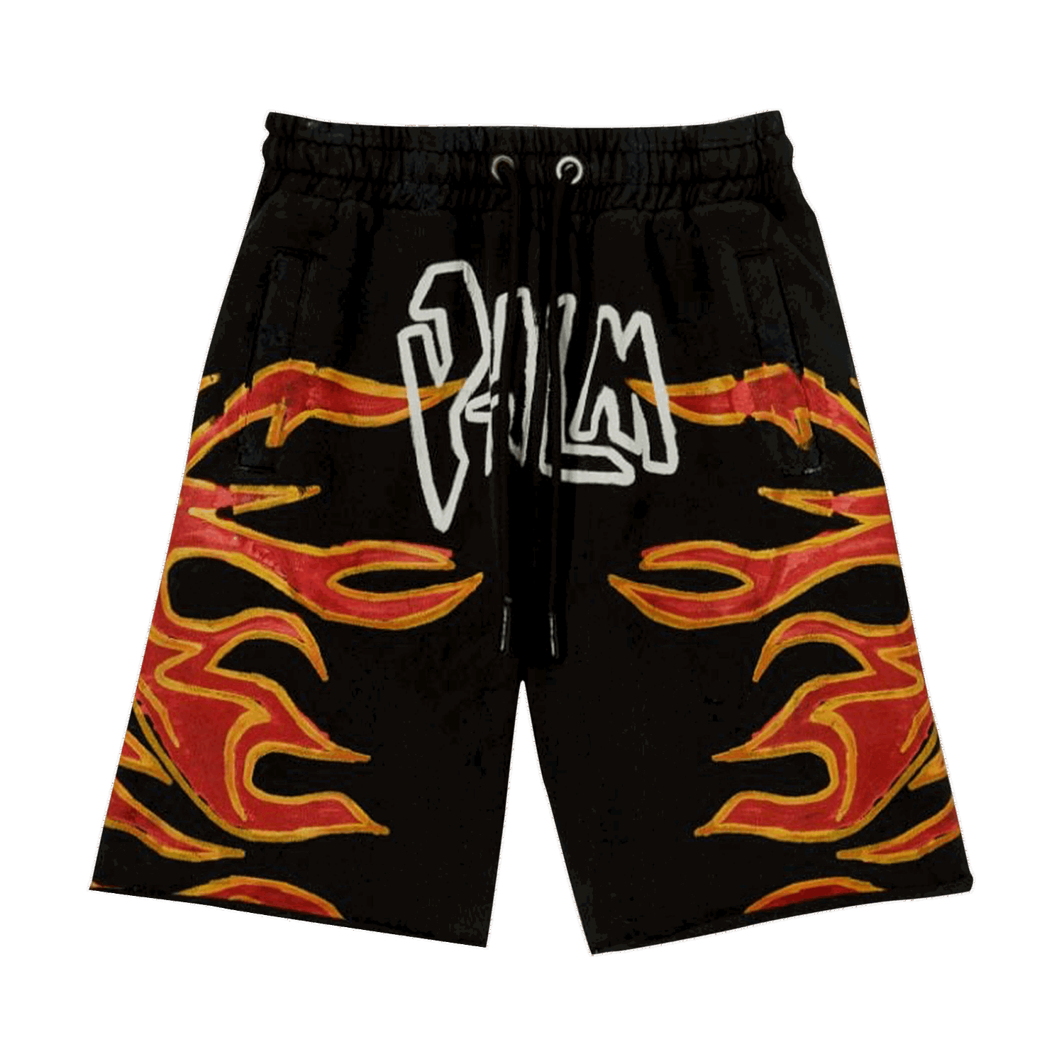 Shorts Palm Angels GD Graffiti Flames Sweatshort Sort | PMCI010F22FLE0051001, 0