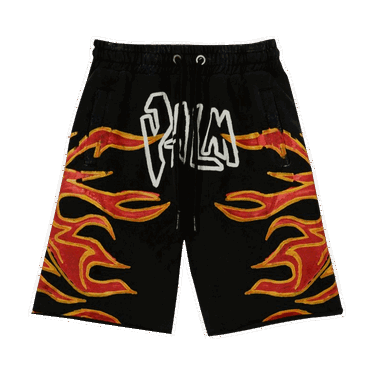 Shorts Palm Angels GD Graffiti Flames Sweatshort Sort | PMCI010F22FLE0051001, 0