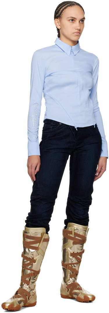 Skjorte Ottolinger Ottolinger Zip Fitted Shirt Blå | 1103004, 3