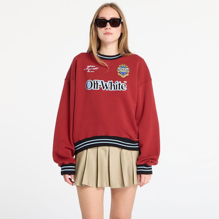 Sweatshirt Off-White Off-White Sporty Over Crew Sweatshirt Bourgogne | OWBA075F25FLE0032610