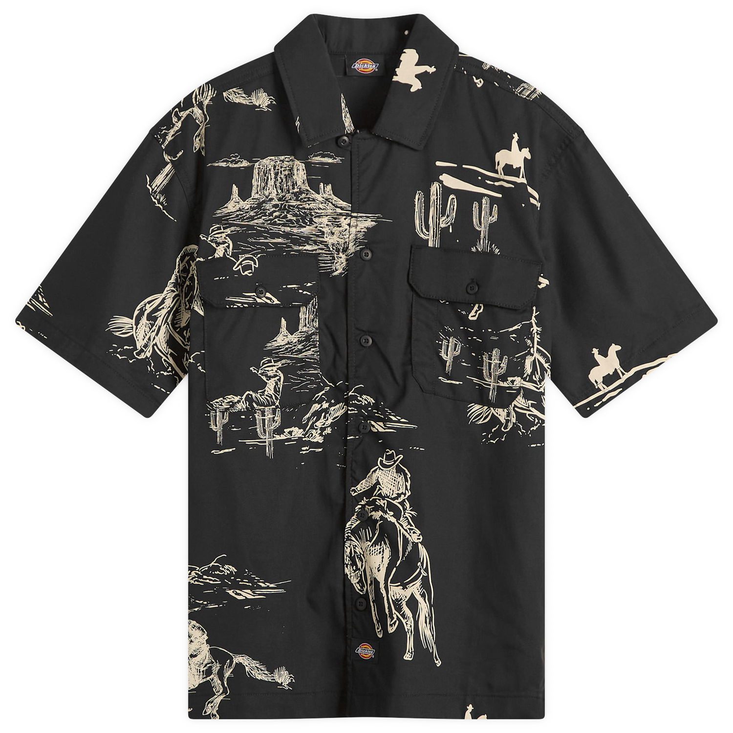 Skjorte Dickies Savage Work Shirt with Desert Print Sort | DK0A4Z7SBLK1-279, 0
