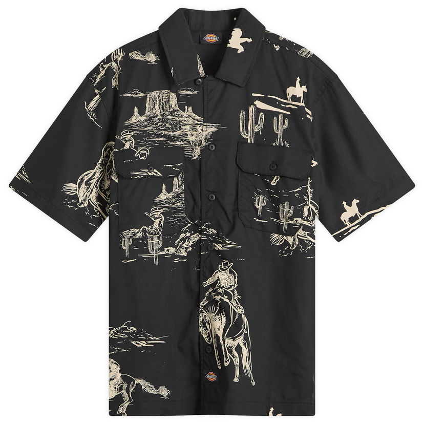 Skjorte Dickies Savage Work Shirt with Desert Print Sort | DK0A4Z7SBLK1-279