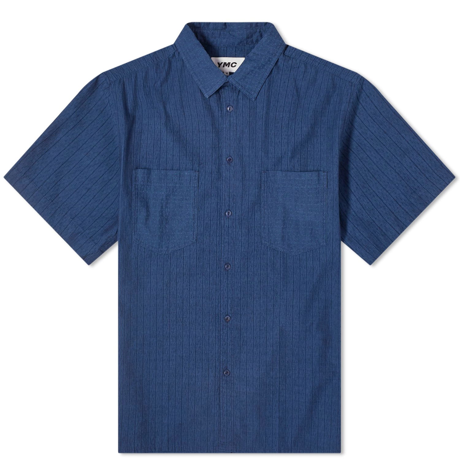 Skjorte YMC Mitchum Short Sleeve Shirt Mørkeblå | P2WAO-40, 0