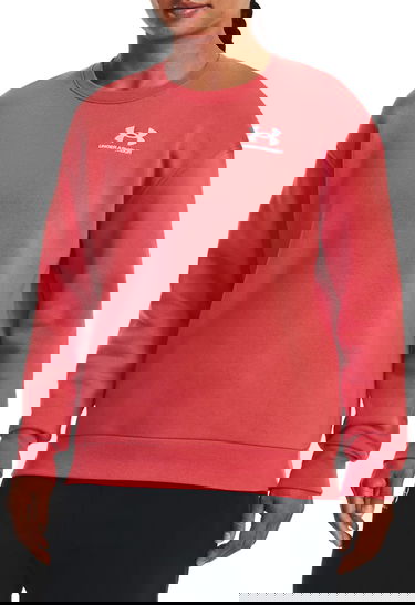 Sweatshirt Under Armour Essential Fleece Crew Rød | 1373032-638, 0