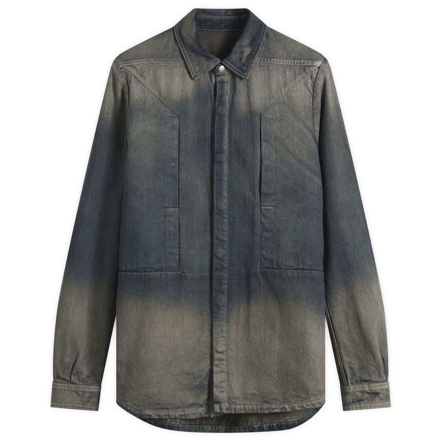 Skjorte Rick Owens Fogpocket Denim Shirt Grå | RU02E1237-DKDEG-78D, 0
