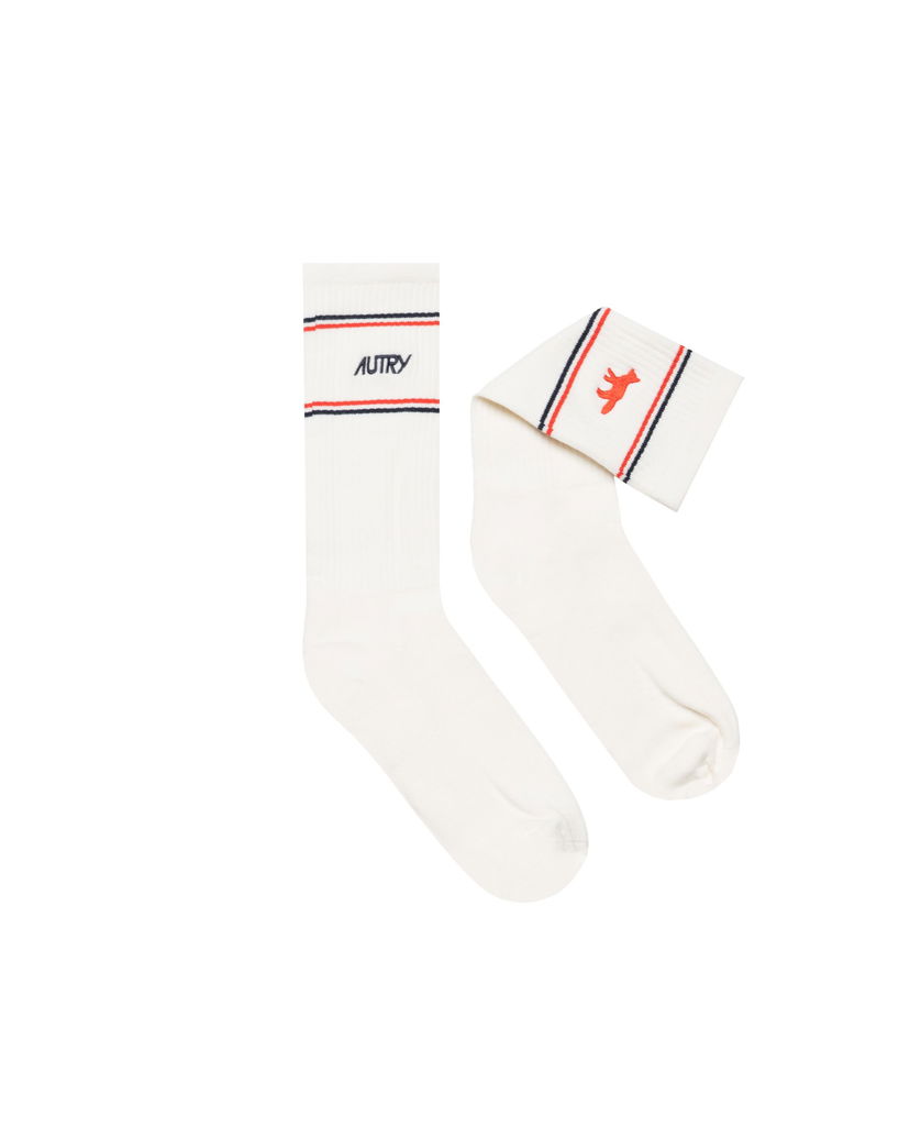 Sokker Autry Autry x Maison Kitsuné Crew Socks Hvid | SOPUMK4W