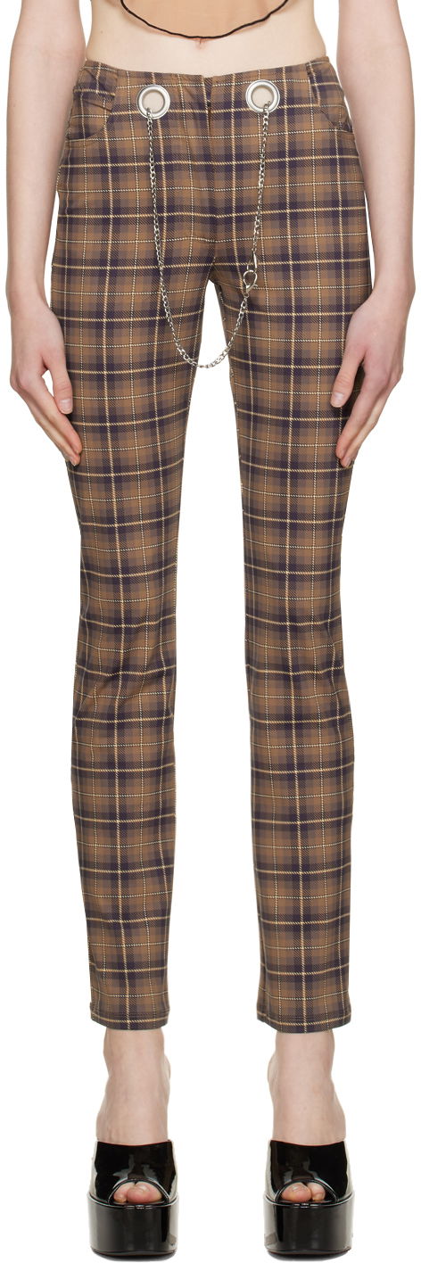 Bukser Miaou Miaou Tommy Plaid Trousers with Chain Brun | 1004PTCHP, 0