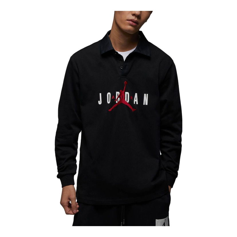 Polo skjorte Jordan Jordan Jumpman Logo Polo Sort | DV7655-010