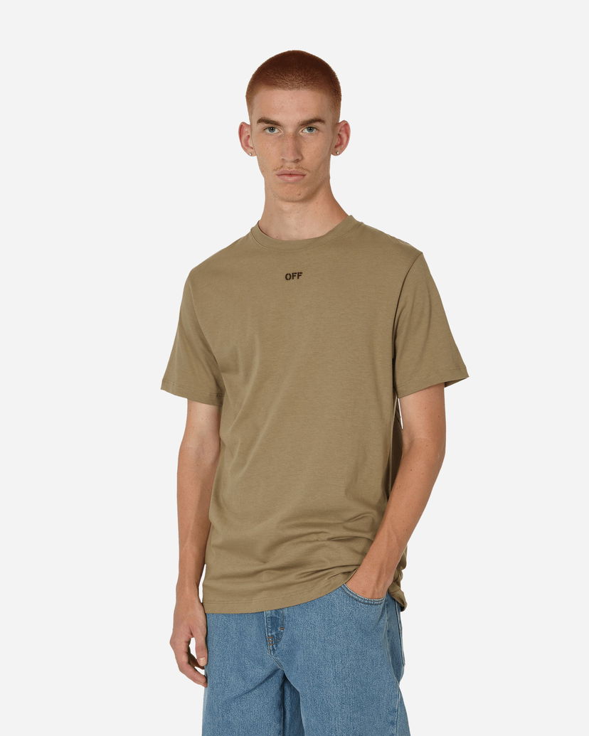T-shirt Off-White Off Stitch Slim Grøn | OMAA027F23JER008 6110