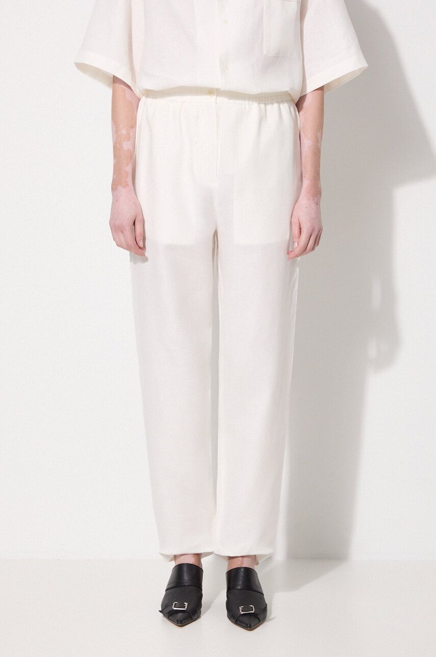 Bukser PANGAIA Pangaia DNA Linen High Waist Trousers Hvid | 10001914, 0