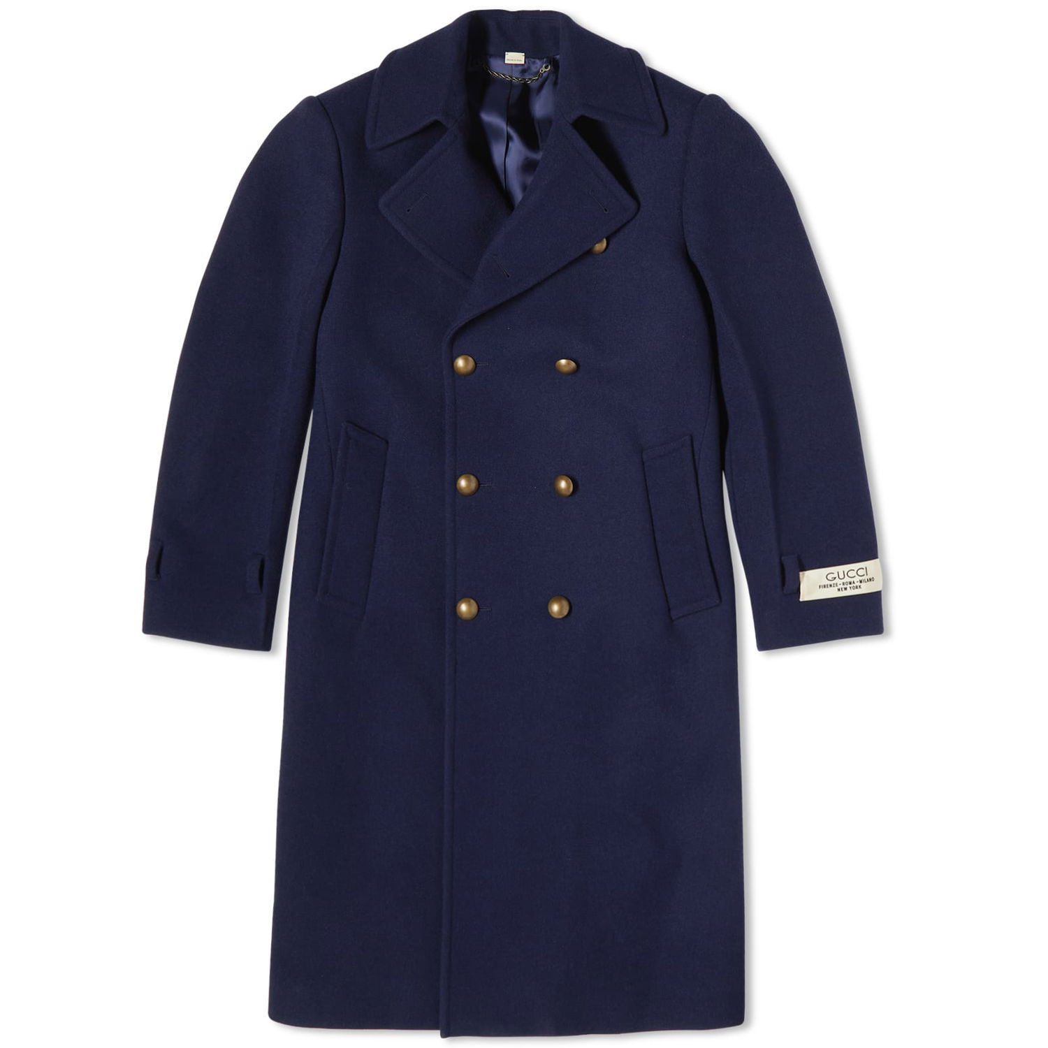 Frakker Gucci Double Breasted Wool Coat Mørkeblå | 761734-Z582J-4080, 0