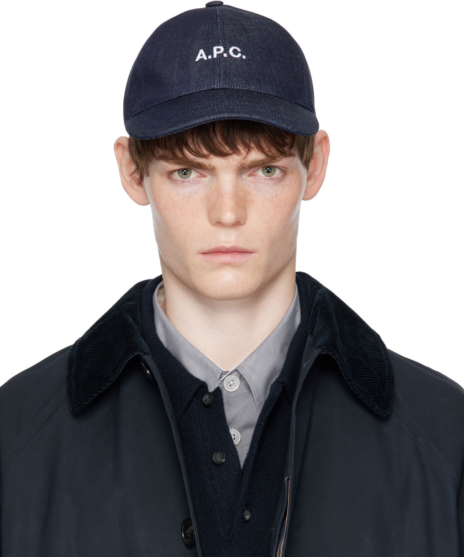 Kasket A.P.C. A.P.C. Charlie Denim Baseball Cap Mørkeblå | COHIZ-M24069, 0