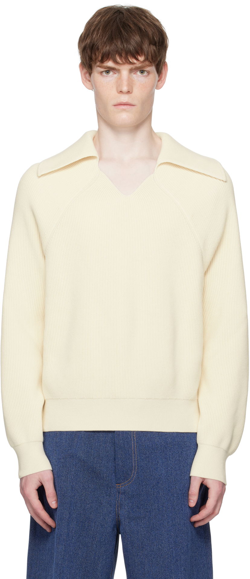 Sweater Bottega Veneta Bottega Veneta English Rib V-Neck Sweater Gul | 820504V59X09071