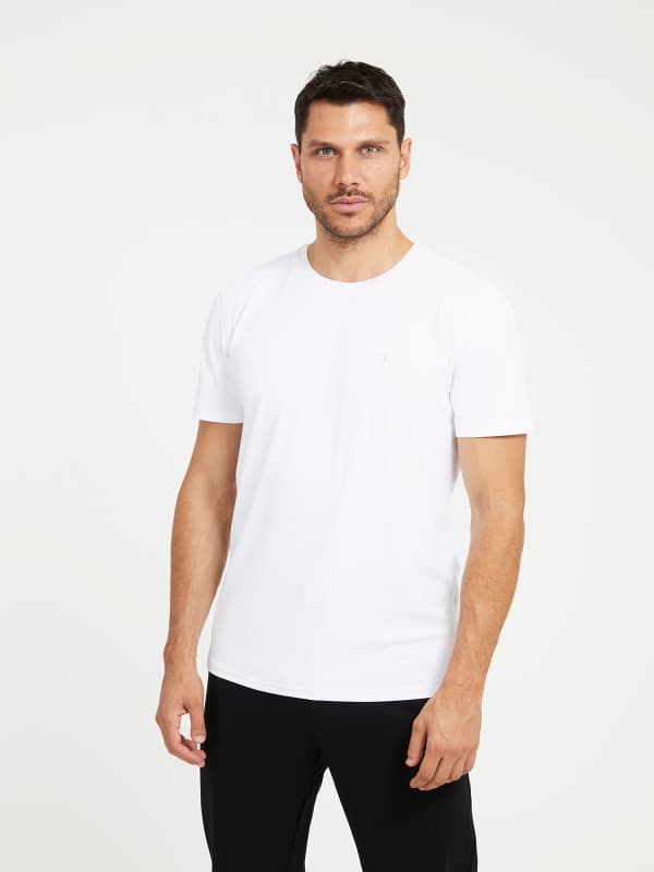 T-shirt GUESS Small Triangle Logo Stretch Hvid | M3YI45KBS60, 0