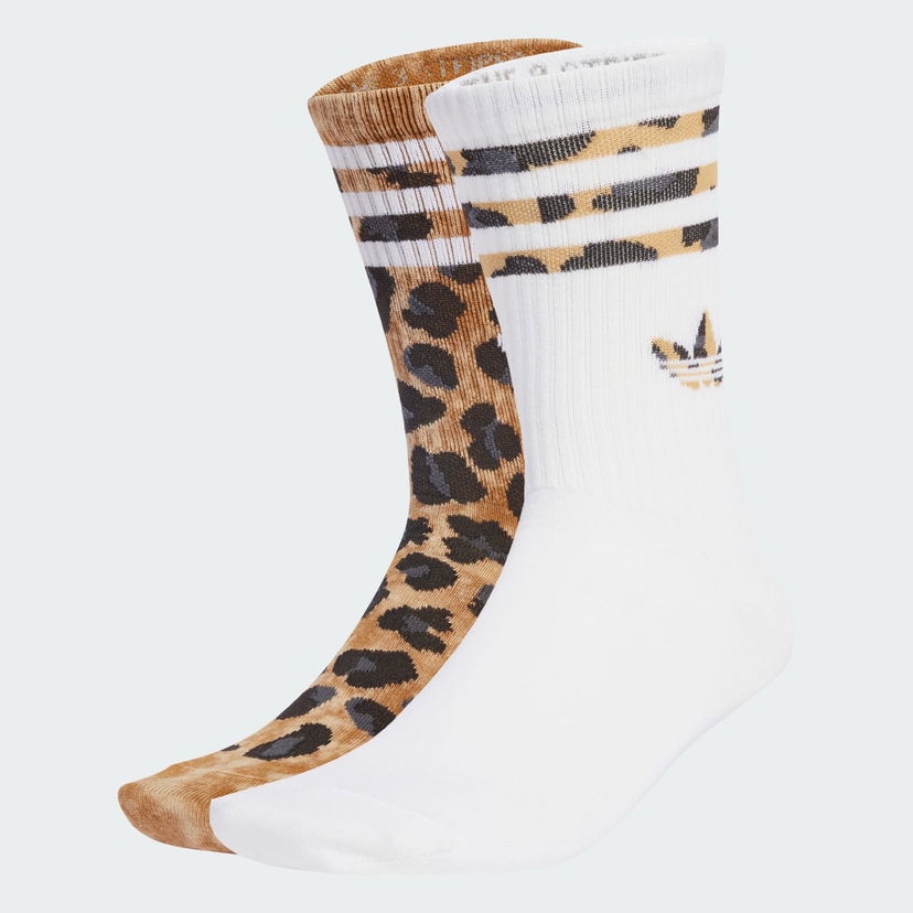 Sokker adidas Performance Leopard Print Crew Socks 2 Pairs Hvid | JV7855