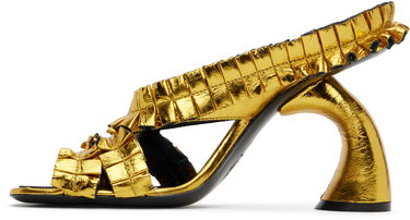 Tilbehør Dries Van Noten Dries Van Noten Ruffled Heeled Sandals Metalisk | WS251-1566-207, 2