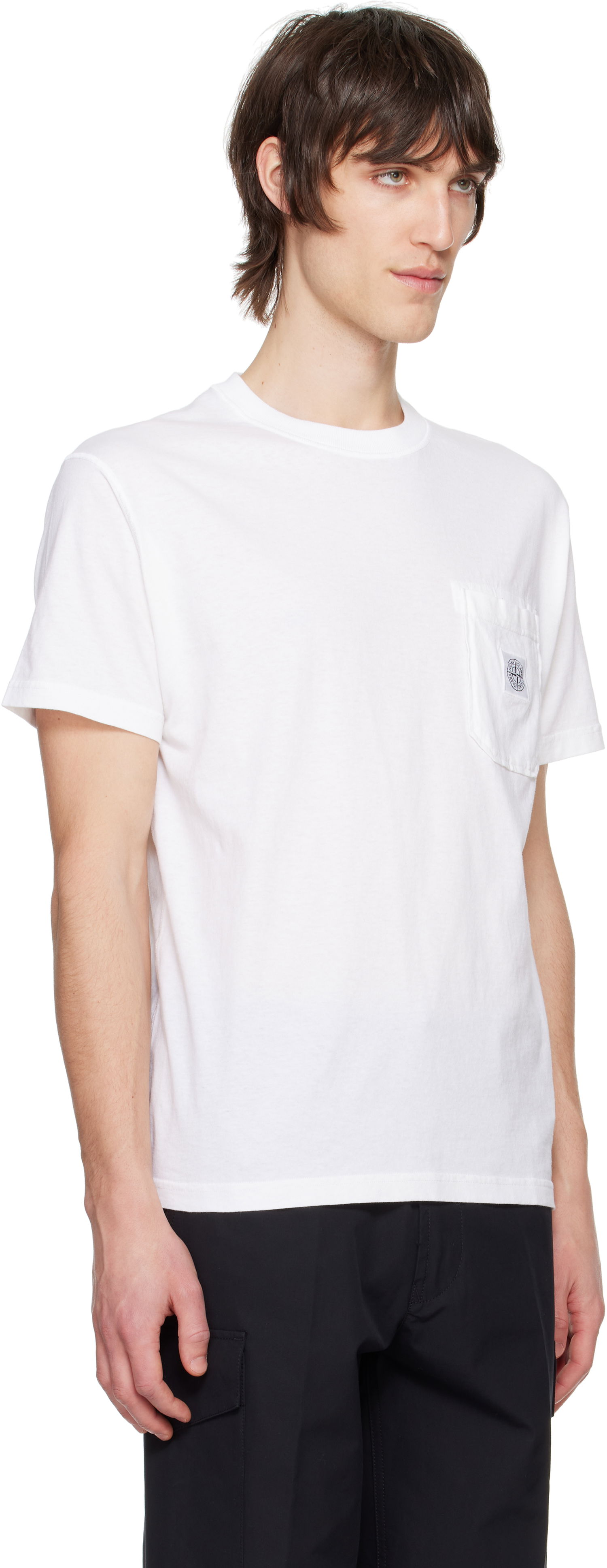 T-shirt Stone Island Stone Island Organic Cotton Jersey Fissato T-Shirt Hvid | K1S15 2100219 S0057, 1