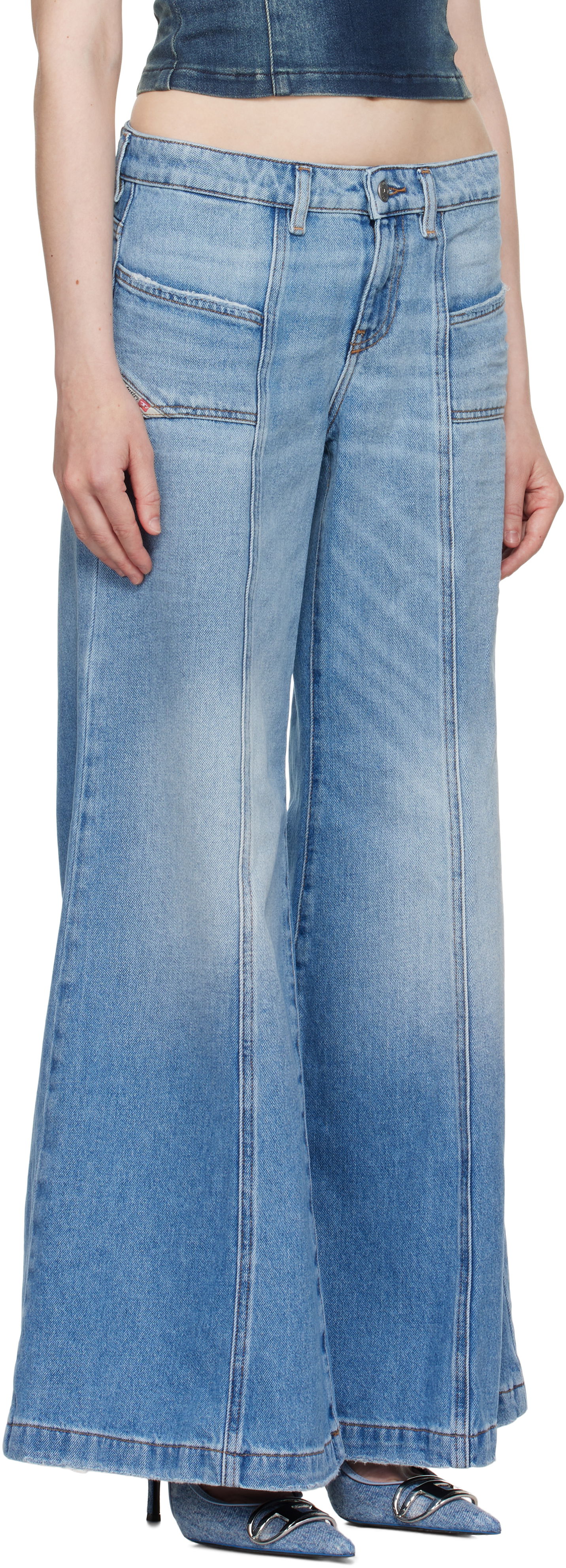 Jeans Diesel D-Akii Flare Jeans Blå | A12808 0CLBA, 1