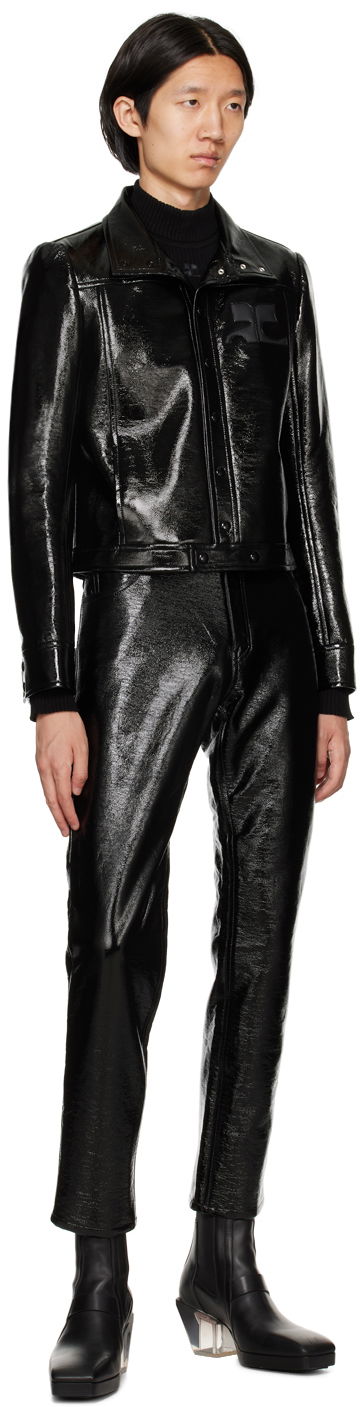 Jakke Courrèges Courrèges Crinkled Vinyl Jacket Sort | 123CBL017VY0014, 3