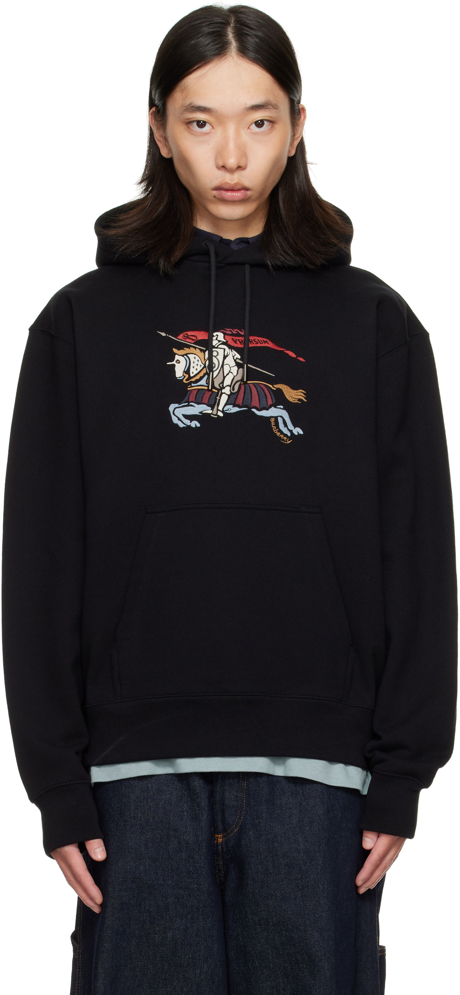 Sweatshirt Burberry Burberry EKD Knight Graphic Hoodie Sort | 8115126, 0