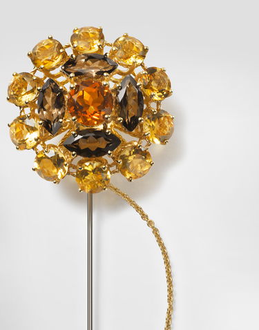Stift Dolce & Gabbana Dolce & Gabbana Sicily Brooch with Madera Quartz, Smoky Quartz, and Citrines Gul | WPKN3GWYE01ZOO00, 1