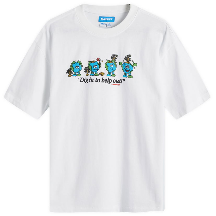 T-shirt MARKET Men's Dig In T-Shirt White Hvid | 399001935-WHT