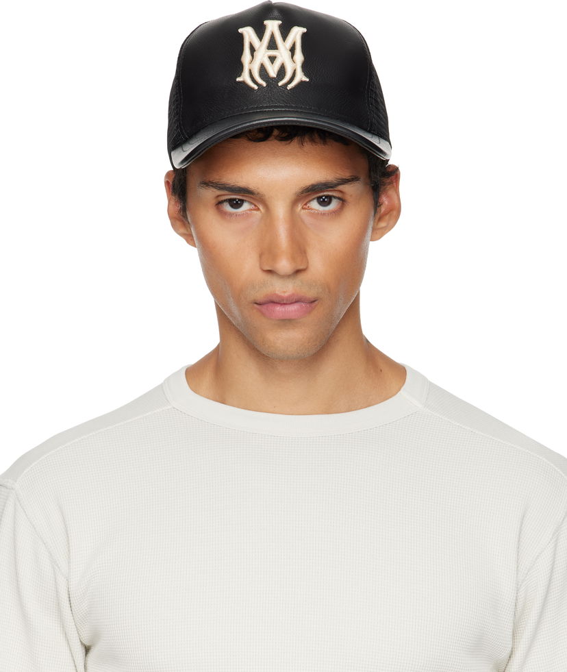 Kasket AMIRI AMIRI MA Leather Trucker Cap Sort | AMHATR1039