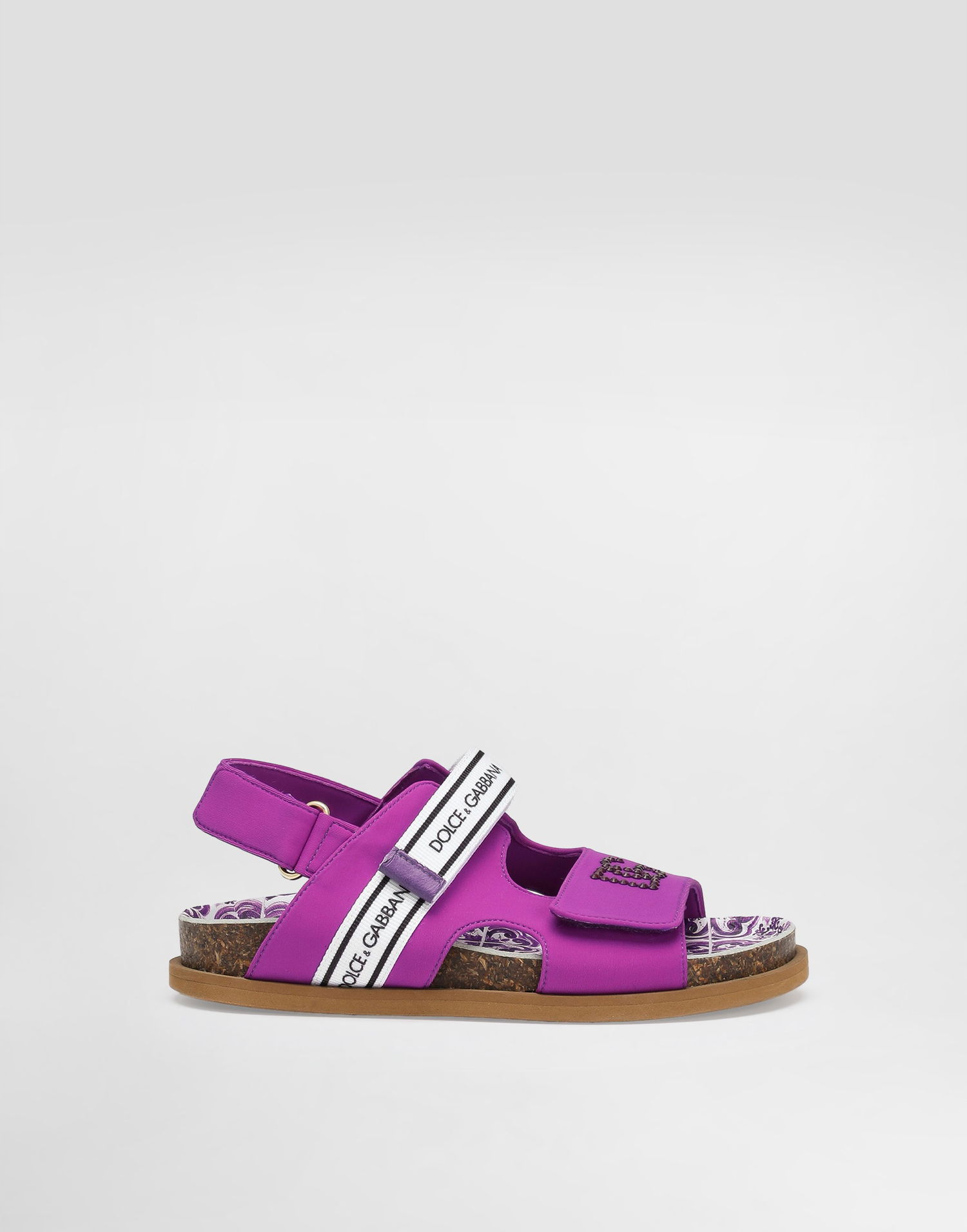 Tilbehør Dolce & Gabbana Dolce & Gabbana Majolica-Print Cork Footbed Sandals Lilla | D11331AA975I03TN, 0