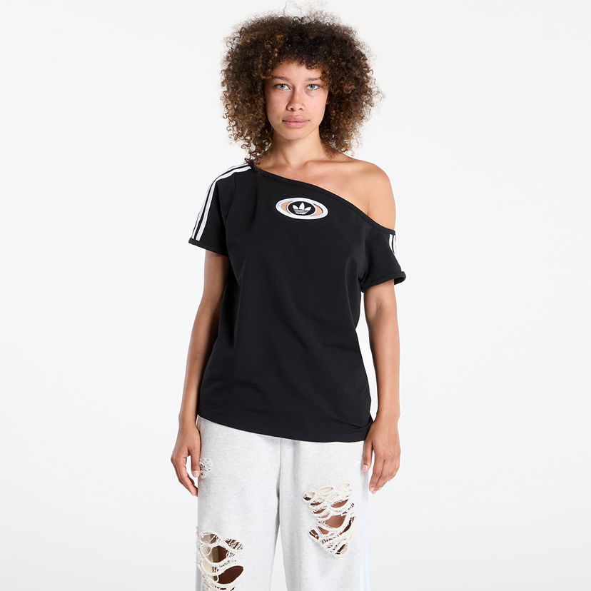 T-shirt adidas Originals adidas Originals Campus 2000 Off Shoulder T-Shirt Sort | KC8796