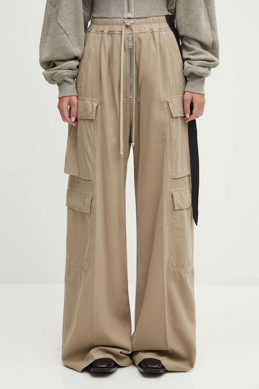 Cargo bukser Rick Owens Rick Owens DRKSHDW Double Cargo Jumbo Belas High Waist Wide Leg Pants Beige | DS02E7324.CFL