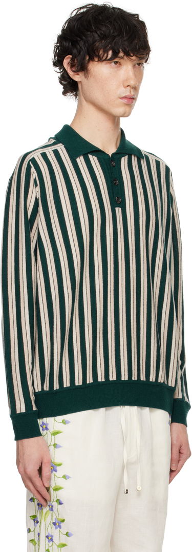 Sweater Bode Bode Hogan Stripe Polo Grøn | MRF24KT006, 1