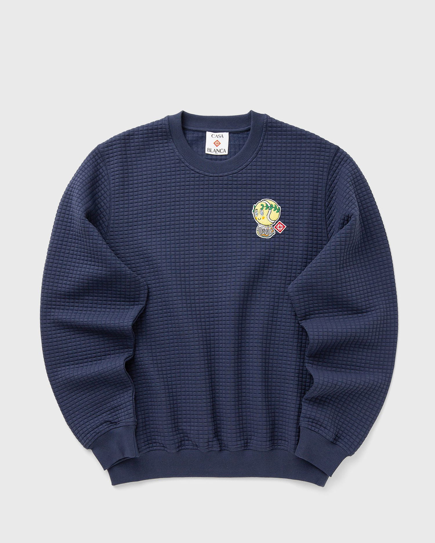 Sweatshirt Casablanca Grid Laurel Patch Sweatshirt Mørkeblå | AW25-JTP-420-02, 1