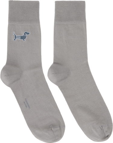 Sokker Thom Browne Cotton Crew Socks With Dog Embroidery Grå | FAS220A-Y3012, 0