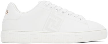 Sneakers og sko Versace White Embroidered Greca Sneakers Hvid | 1014460_1A00776, 1