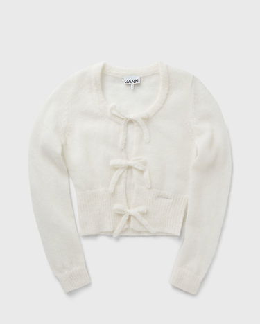 Sweater GANNI Tie String Light Mohair Cardigan Hvid | K2343-135, 0