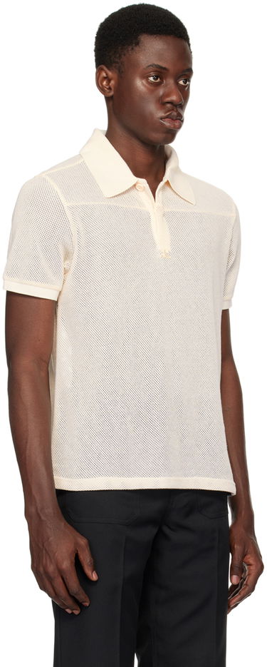 Polo skjorte Courrèges Mesh Knit Polo Beige | 124JPO025JS0069, 1