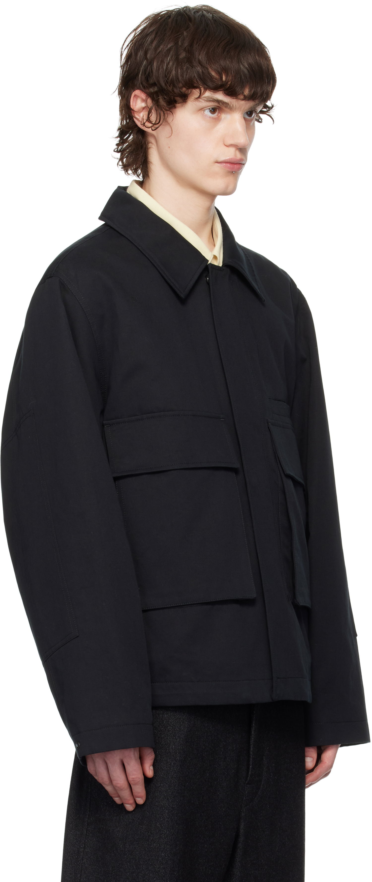 Jakke LEMAIRE Lemaire Quilted Jacket with 3D Pockets Sort | OW1108 LF1309, 1