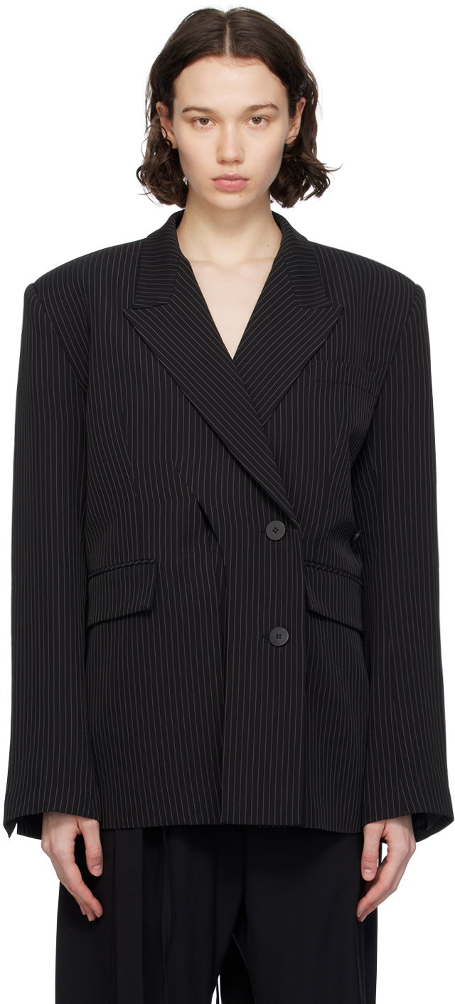 Jakke Ottolinger Ottolinger Split Pinstripe Blazer Sort | 2301612