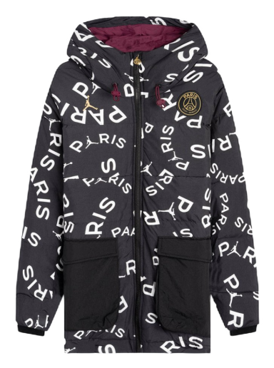 Parka Jordan PSG Paris Saint Germain Down AOP Parka Jacket Sort | CK9736-010