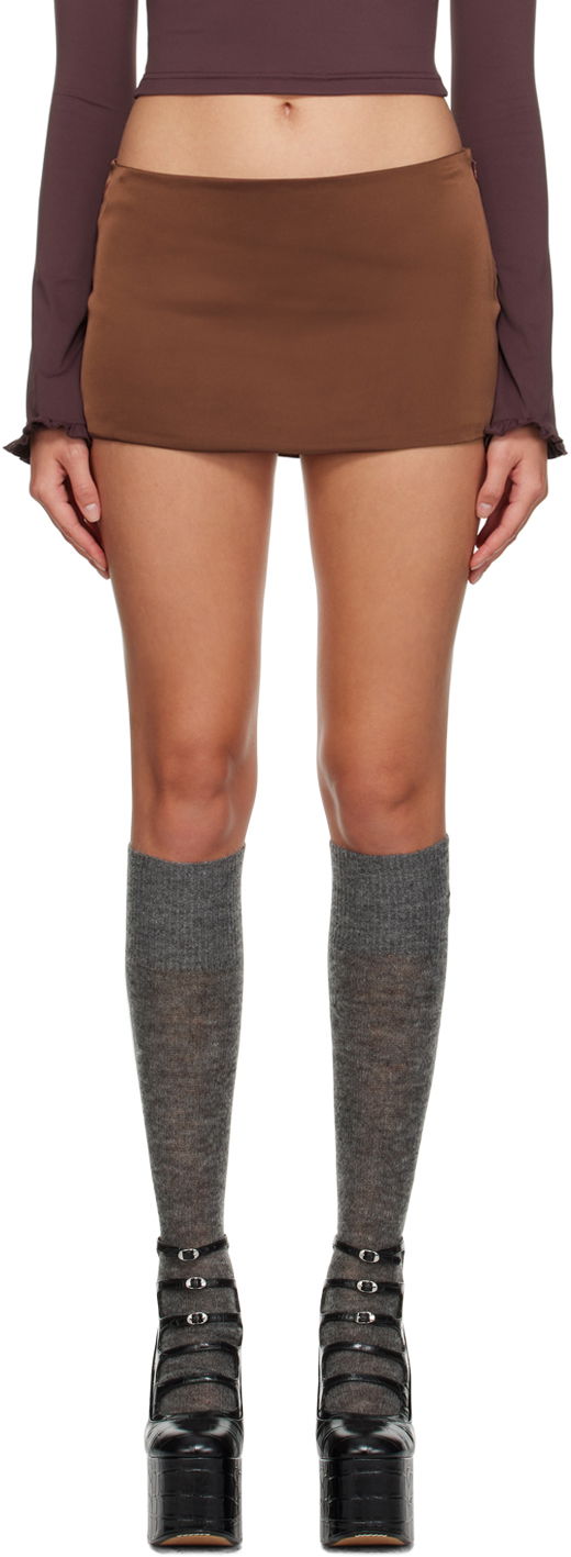 Nederdel GUIZIO Guizio Zip Miniskirt Brun | F23311W022