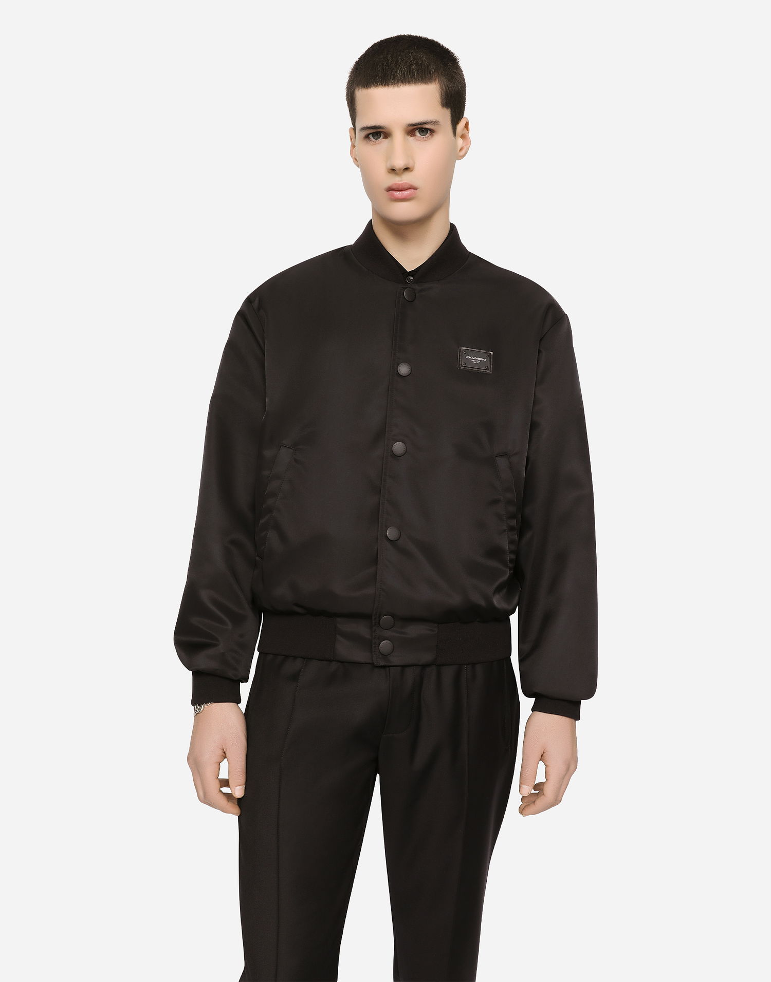 Bomberjakke Dolce & Gabbana Dolce & Gabbana Button Bomber Jacket Sort | G9VD2TFUMNQN0000, 1